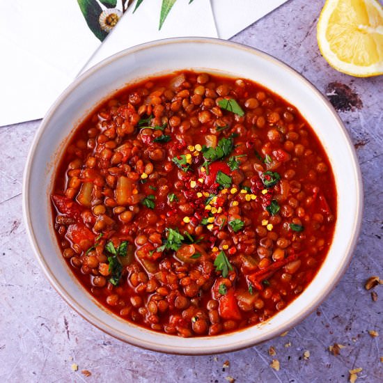 Lentil tomato soup