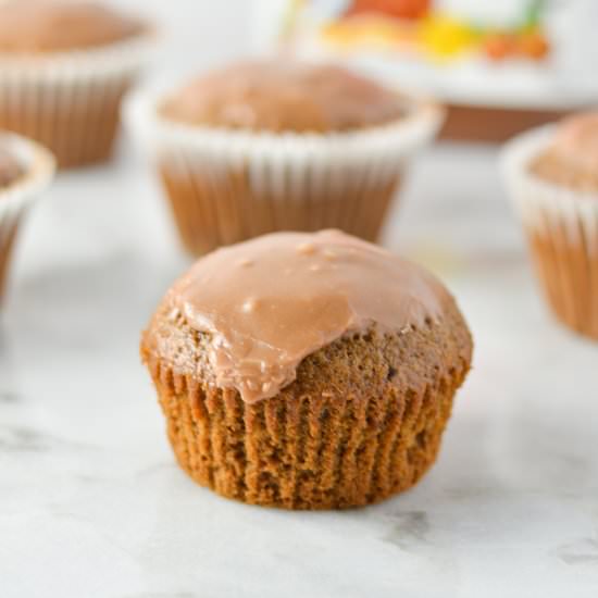 Nutella Cupcakes with Nutella Glaze