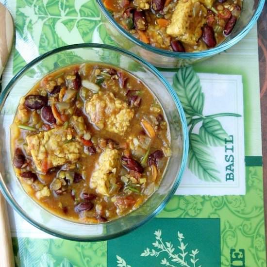 Tempeh, Lentil, Bean Stew