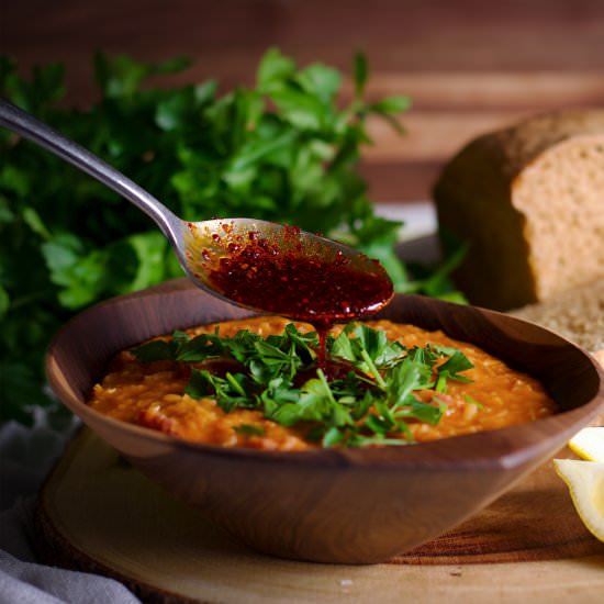 Red Lentil Soup with Aleppo Pepper