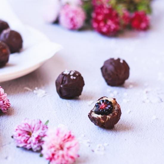 Keto Marzipan Truffles with Berries