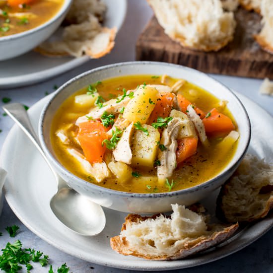 Piled High Chicken & Vegetable Soup