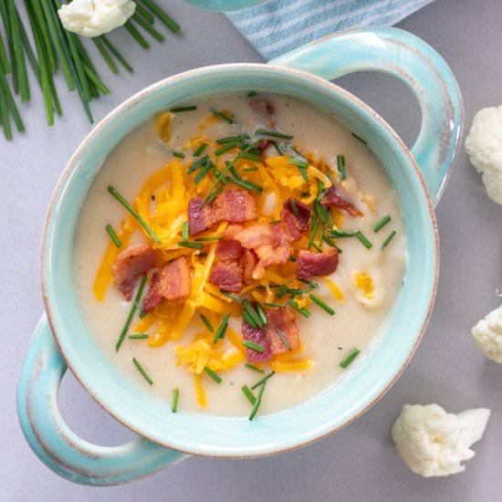Loaded Potato and Cauliflower Soup