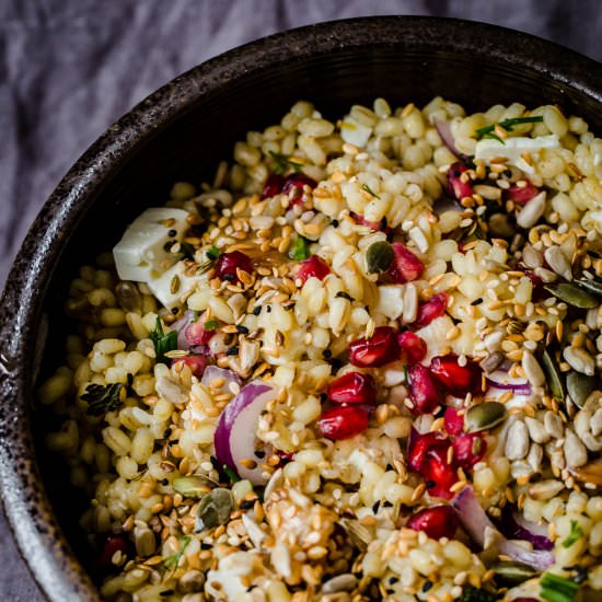 Barley Salad with Feta, Pomegranate