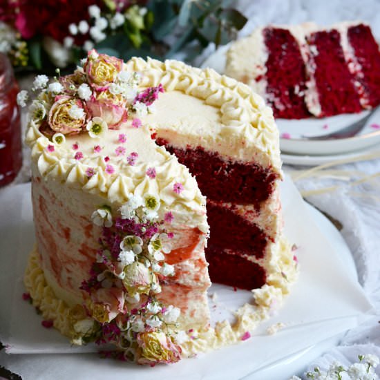 Vegan Valentine’s Day Red Velvet Cake