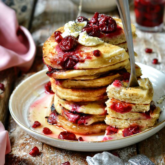 Vegan Rum and Cherry Pancakes