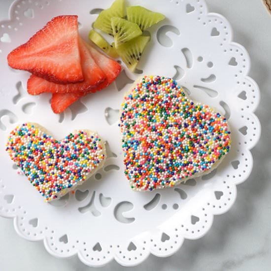 Heart Shaped Fairy Bread
