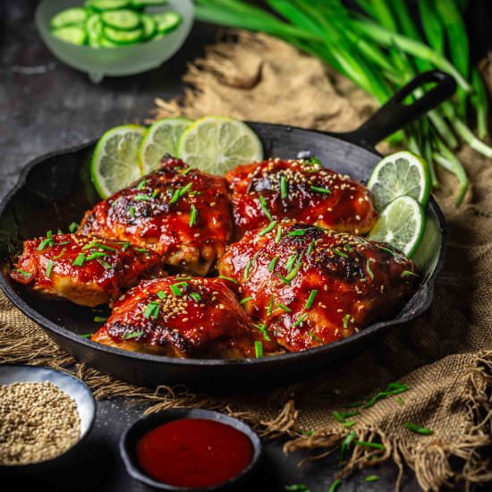 Sticky Gochujang-Honey Chicken