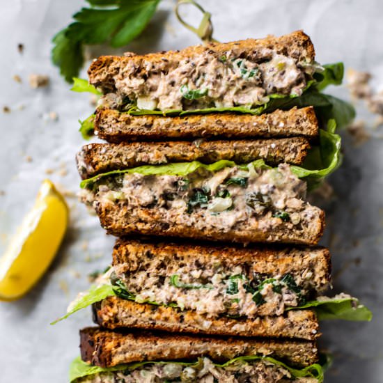 spicy sardine salad sandwich