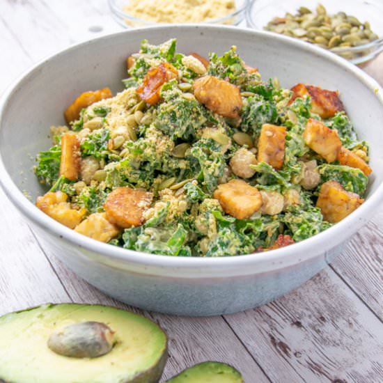 Vegan Kale Caesar Salad