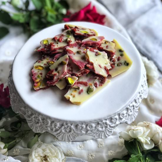 Healthy marbled white choc bark