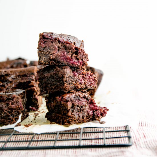 Raspberry Swirl Chocolate Brownies