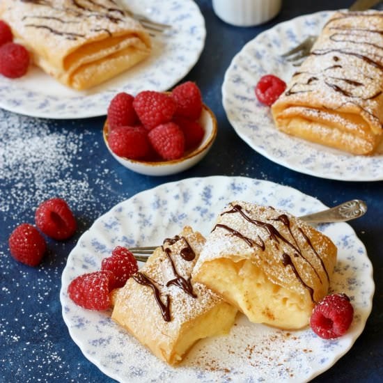Filo Rolls with Orange Custard