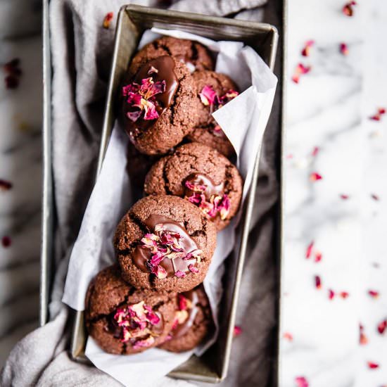Chocolate, Cardamom & Rose Cookies