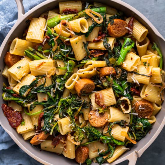 Vegan Broccoli Rabe & Sausage Pasta