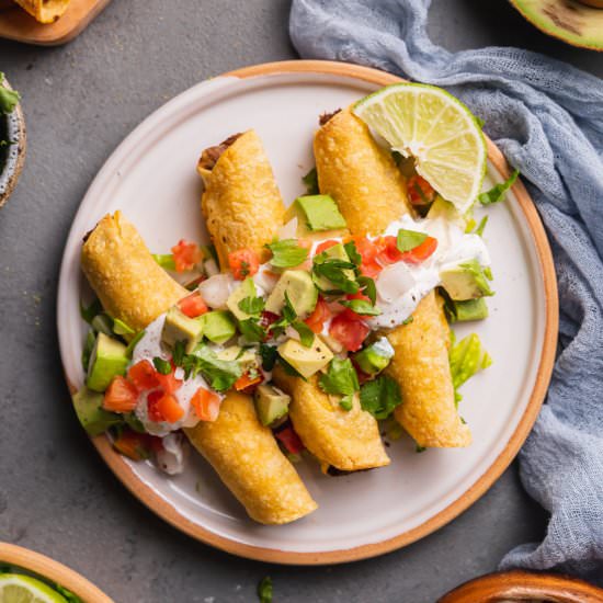 Baked Mushroom & Potato Taquitos