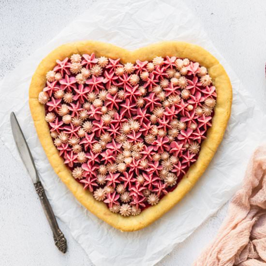 Sugar Cookie Cake with Raspberry