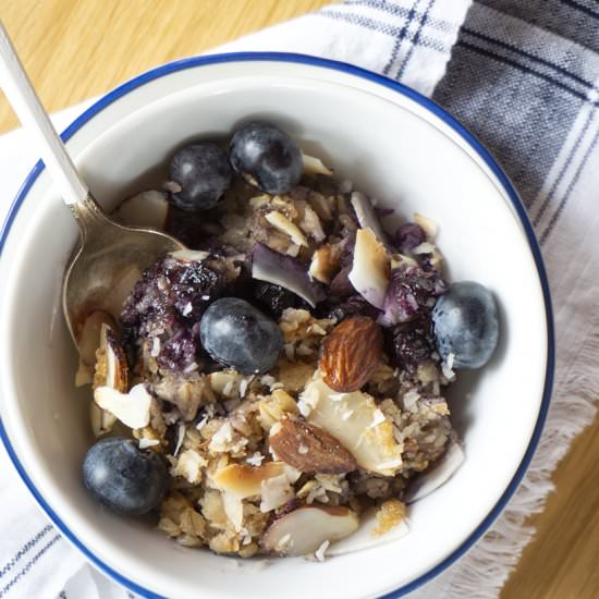 Healthy Blueberry Baked Oatmeal