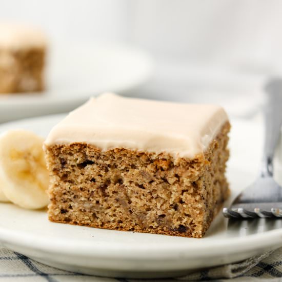 vegan banana snack cake
