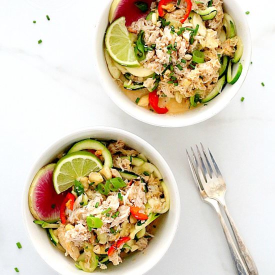 THAI COCONUT CRAB ZUCCHINI PASTA