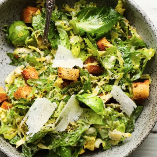 Brussel Sprouts Caesar Salad