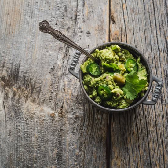 Cumin Guacamole with Tomatillos