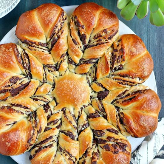 Dark Chocolate Coconut Star Bread