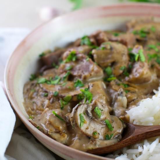 Vegan Beef Stroganoff