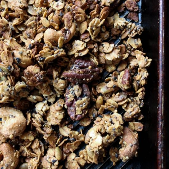 Easy tahini granola
