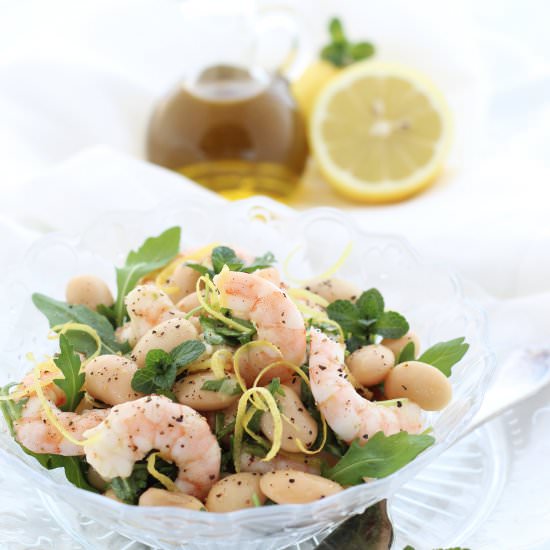 Shrimp, White Beans & Arugula Salad