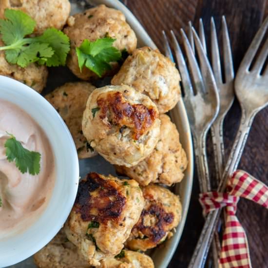 Thai Baked Chicken Meatballs