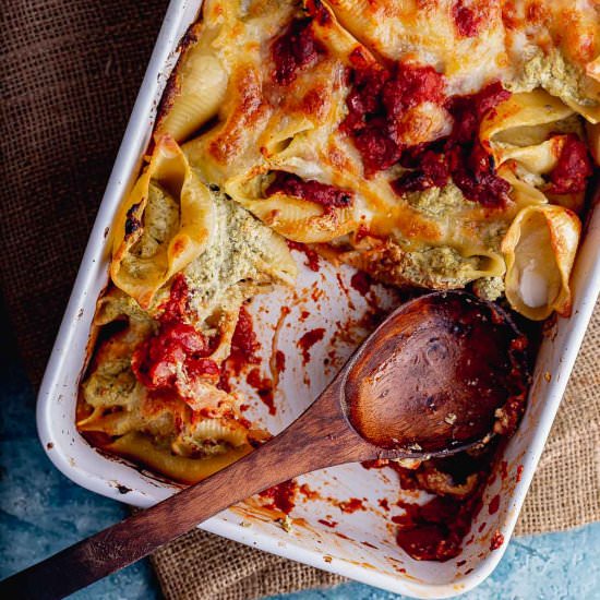Pesto Pasta Bake with Giant Shells