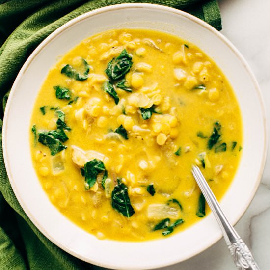 Yellow Lentil Curry with Bok Choy