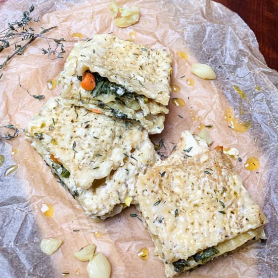 Roasted Garlic White Veggie Lasagna