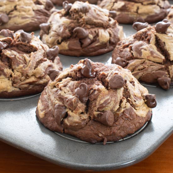 Chocolate Peanut Butter Banana Muffins