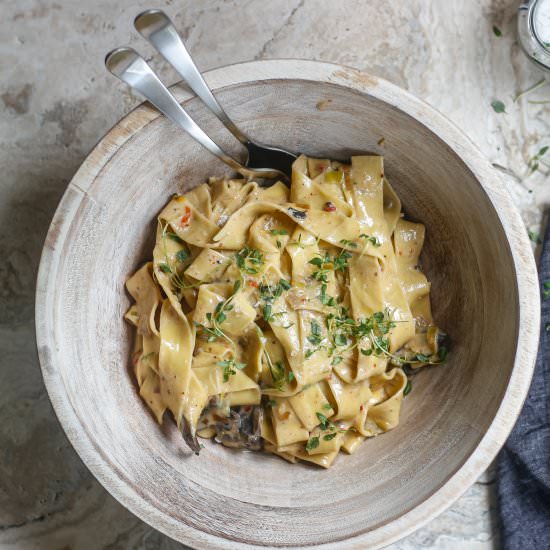 PAPPARDELLE PASTA WITH COCONUT CREAM