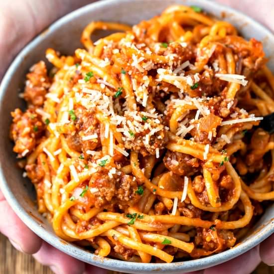 Instant Pot Spaghetti & Meat Sauce