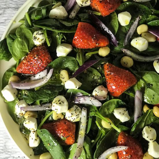 Strawberry Macadamia Poppy Salad