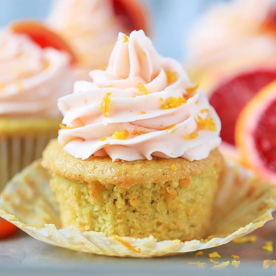 Blood Orange Cardamom Cupcakes