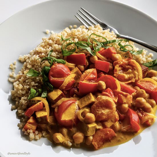 Coconut & red veggies smokey stew