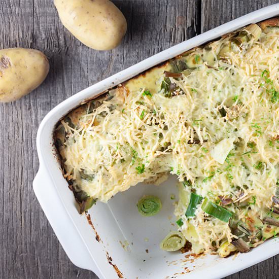 Potato and leek casserole