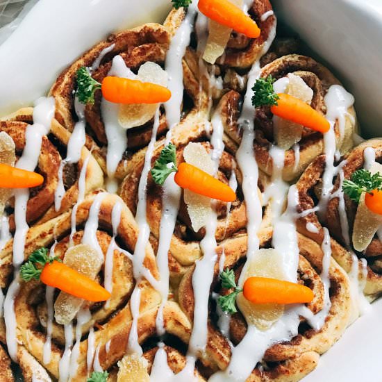 Ginger Carrot Cake Cinnamon Rolls