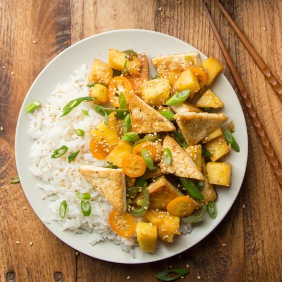 Spicy Tofu & Pineapple Stir-Fry