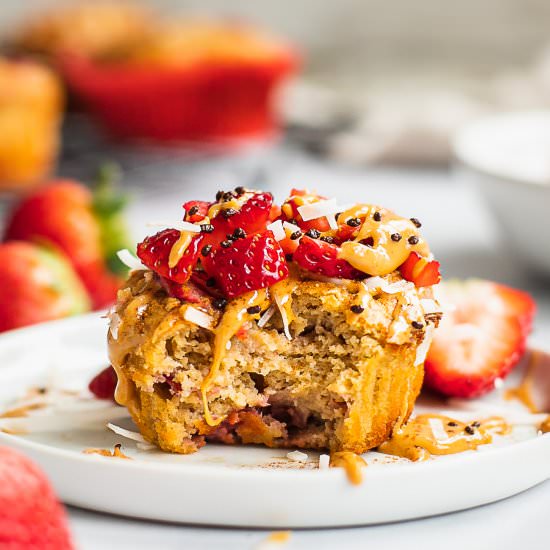Healthy Strawberry Banana Muffins