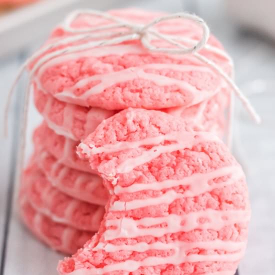Strawberry Cake Mix Cookies