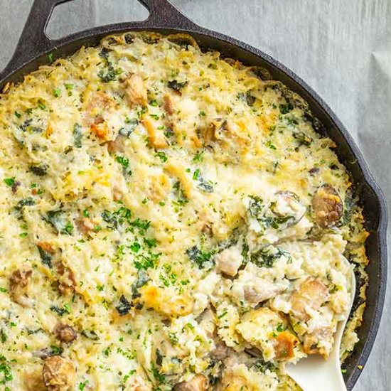 One Pan Chicken and Creamy Mushroom