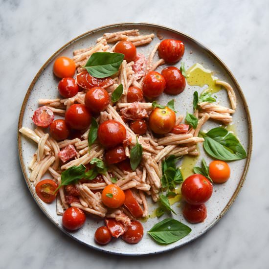 Tomato, lemon and mascarpone pasta