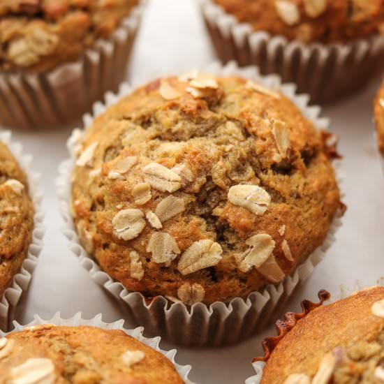vegan banana blender muffins