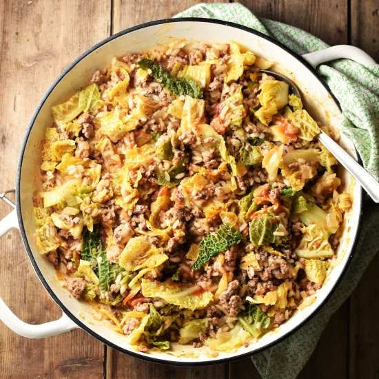 Unstuffed Cabbage Rolls with Rice