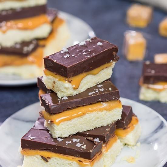 Chocolate Caramel Shortbread Cookie